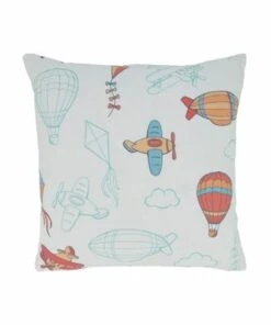 Best Sale 😉 Saro Lifestyle Airplanes and Balloons Print Decorative Throw Pillow 🧨